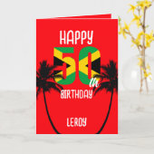 Carte Jamaïcain Joyeux 50ème anniversaire (Fleur jaune)