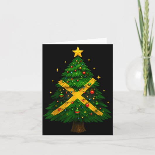Carte Jamaican Christmas Tree Design, Festive Holiday Gr (Devant)