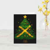 Carte Jamaican Christmas Tree Design, Festive Holiday Gr (Fleur jaune)