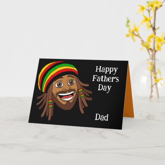 Carte Jamaican Rasta Happy Fathers Day (Fleur jaune)