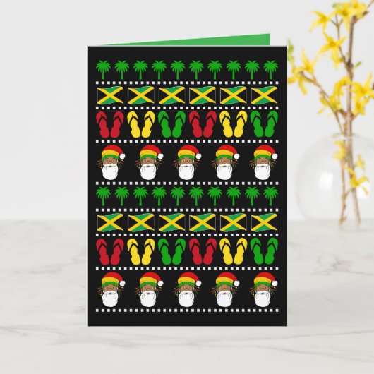 Carte Jamaican Ugly Sweater Rasta Christmas (Fleur jaune)