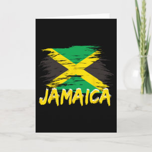 Carte Jamaïque Rétro Aquarelles Vintage Sport Drapeau Ja