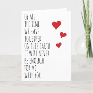 Carte Jamais assez de temps avec vous Saint Valentin Ann