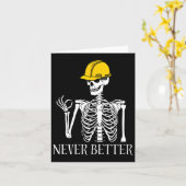 Carte Jamais mieux de construction Drôle Skeleton Hallow (Fleur jaune)