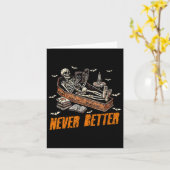 Carte Jamais Mieux Drôle Skeleton Lecture Livre En Coffi (Fleur jaune)