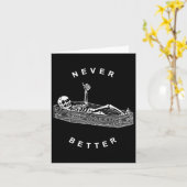 Carte Jamais Mieux Skull Skeleton Dans L'Hallowee De Cof (Fleur jaune)