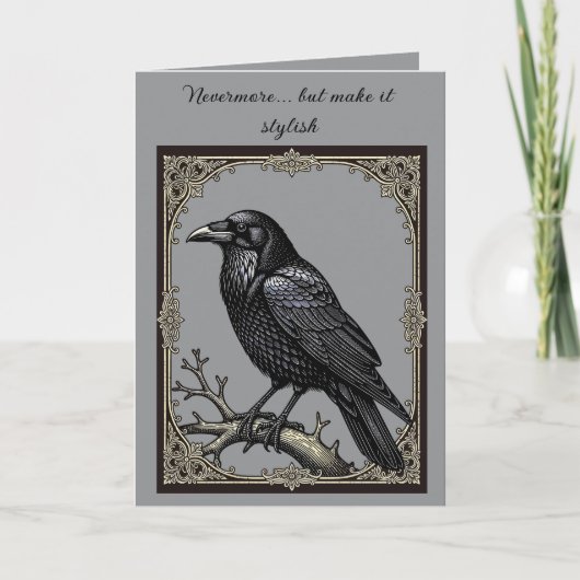 Carte Jamais plus Élégance Le Corbeau Vigilant (Devant)