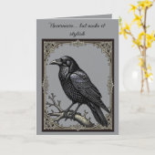 Carte Jamais plus Élégance Le Corbeau Vigilant (Fleur jaune)