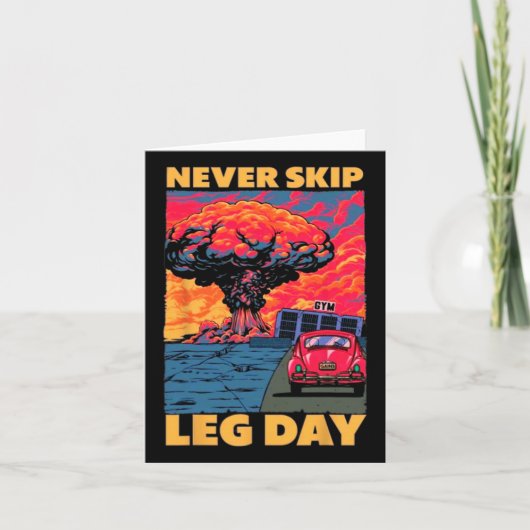 Carte Jamais Sauter Jour de la Jambe Poids Bodybuilding (Devant)