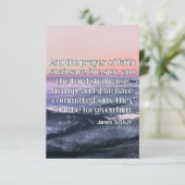 Carte James 5:15 KJV Bible Scripture Pic Greeting (Debout devant)