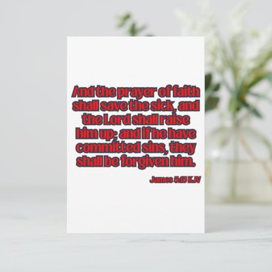 Carte James 5:15 KJV Bible Scripture Salutation (Debout devant)