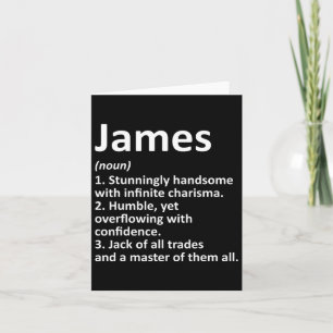 Carte James Définition Nom personnalisé Amusant Annivers