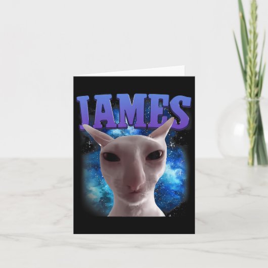 Carte James The Cat Meme Funny Silly Cats Brainrot Meme (Devant)