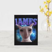 Carte James The Cat Meme Funny Silly Cats Brainrot Meme (Fleur jaune)