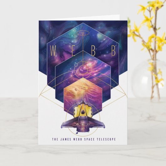 Carte James Webb télescope spatial Illustration Art (Fleur jaune)