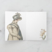 Carte Jane Austen inspiré vintage bleu rayé photo (Intérieur)