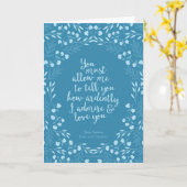 Carte Jane Austen Orgueil et Préjugés Citation d'amour f (Fleur jaune)