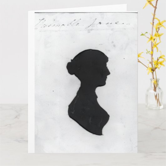 Carte Jane Austen Silhouette (Fleur jaune)