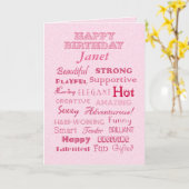 Carte Janet Joyeux Anniversaire Paroles de louanges (Fleur jaune)