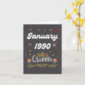 Carte January 1990 Queen Since January 1990 Birthday Gir (Fleur jaune)