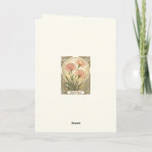 Carte January Birth Flower Pink Carnations Art Nouveau S (Dos)