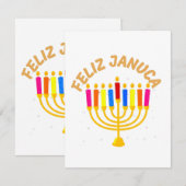 Carte Januca, Feliz Januca, Menorah, Masada, Janucia (Devant / Derrière)