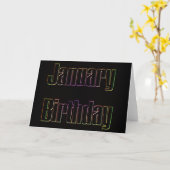 Carte Janvier Anniversaire (Fleur jaune)