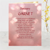 Carte Janvier Anniversaire Birthstone Garnet Salutation (Fleur jaune)