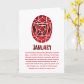 Carte Janvier Birthstone Garnet Anniversaire Aquarelle (Fleur jaune)