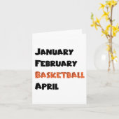 Carte Janvier Février Basket Avril (Fleur jaune)