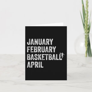 Carte Janvier Février Basket-ball Avril Fun Basketball T