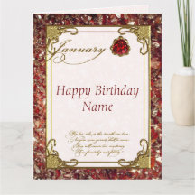 Janvier Garnet Birthstone 8.5X11 Anniversaire
