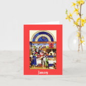 Carte Janvier - la baie de Tres Riches Heures du Duc De (Fleur jaune)