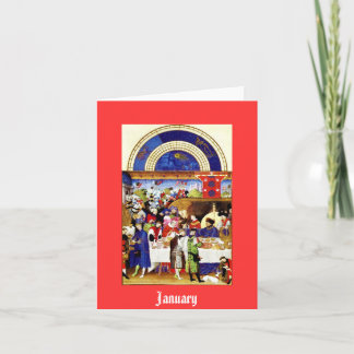 Carte Janvier - la baie de Tres Riches Heures du Duc De