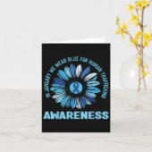 Carte Janvier Portez Le Ruban Bleu Contre La Traite Des (Fleur jaune)