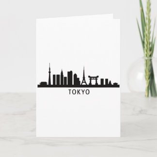 Carte Japan Cityscape Travel | Tokyo Skyline Silhouette