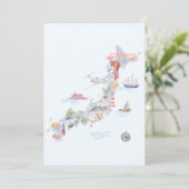Carte Japan Illustrated Map Flat Greeting (Debout devant)