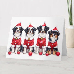 Carte Japanese Chin robe de Noël chapeau de Père Noël