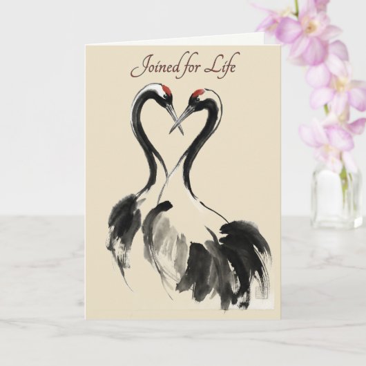 Carte Japanese Crane Love Greeting Card (Orchidée)