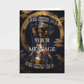 Carte Japanese Tsuzumi Drum Gold Art Personalized Card