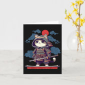 Carte Japonais Samurai Chat Tattoo Kawaii Ninja Chat Ani (Fleur jaune)