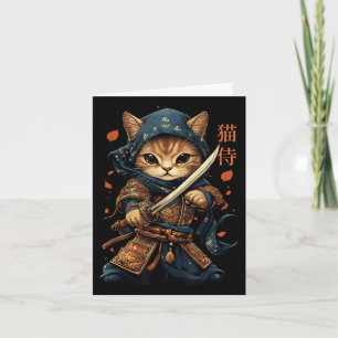 Carte Japonais Samurai Chat Tattoo Kawaii Ninja Chat Cha