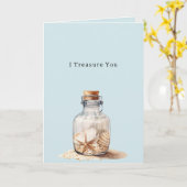 Carte Jar of Shells Treasure You (Fleur jaune)