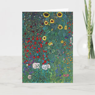 Carte Jardin agricole avec tournesol par Klimt, Fleurs V