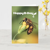 Carte Jardin Amusant Et Cool Miel Abeille Joyeux Anniver (Fleur jaune)