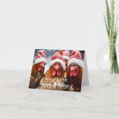 Carte Jardin amusant poulets Noël Joyeux jours fériés (Devant)