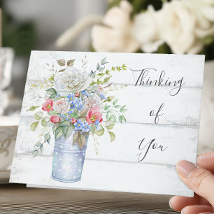 Carte Jardin Anglais Floral Pensée pour Vous