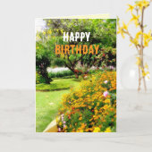 Carte Jardin Anniversaire (Fleur jaune)