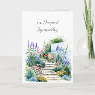 Carte Jardin aquarelle de profonde sympathie 