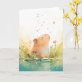Carte Jardin aquatique Capybara (Fleur jaune)